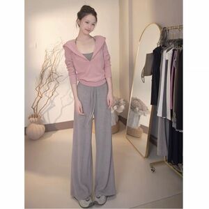 Brand New petite Wide Leg Pants Clothes Elastic Lounge Palazzo Pant Trousers